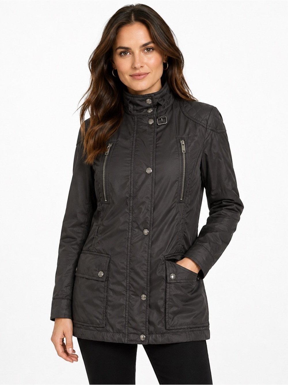 Banana Republic Black Utility Moto Jacket Y2K Lightweight Small